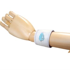 Handcrafted Genuine Leather and Cowhide Cuff Bracelet with Turquoise Slab (faux)